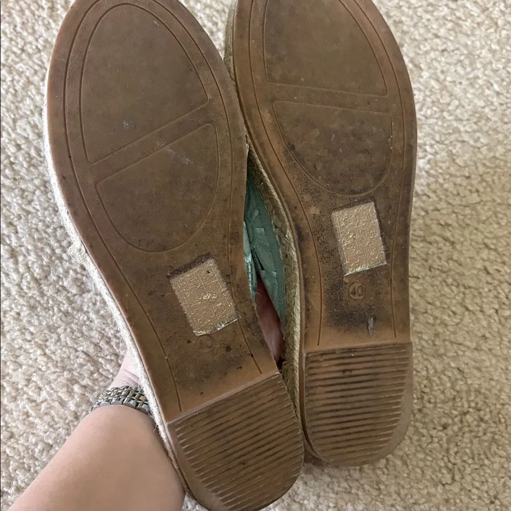 Patrizia Floral Boho Embroidered Slide On Espadrille Mule  Sz 40